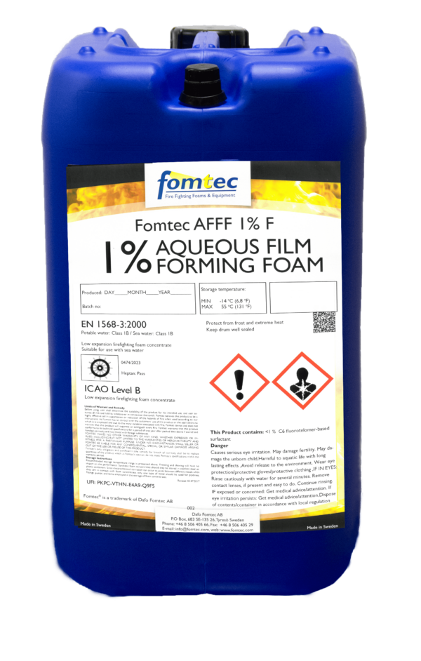 AFFF 1% foam, firefighting foam concentrate,