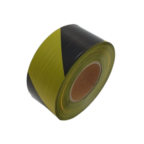 Non-adhesive Warning tape black/yellow 70 mm x 500 mtr